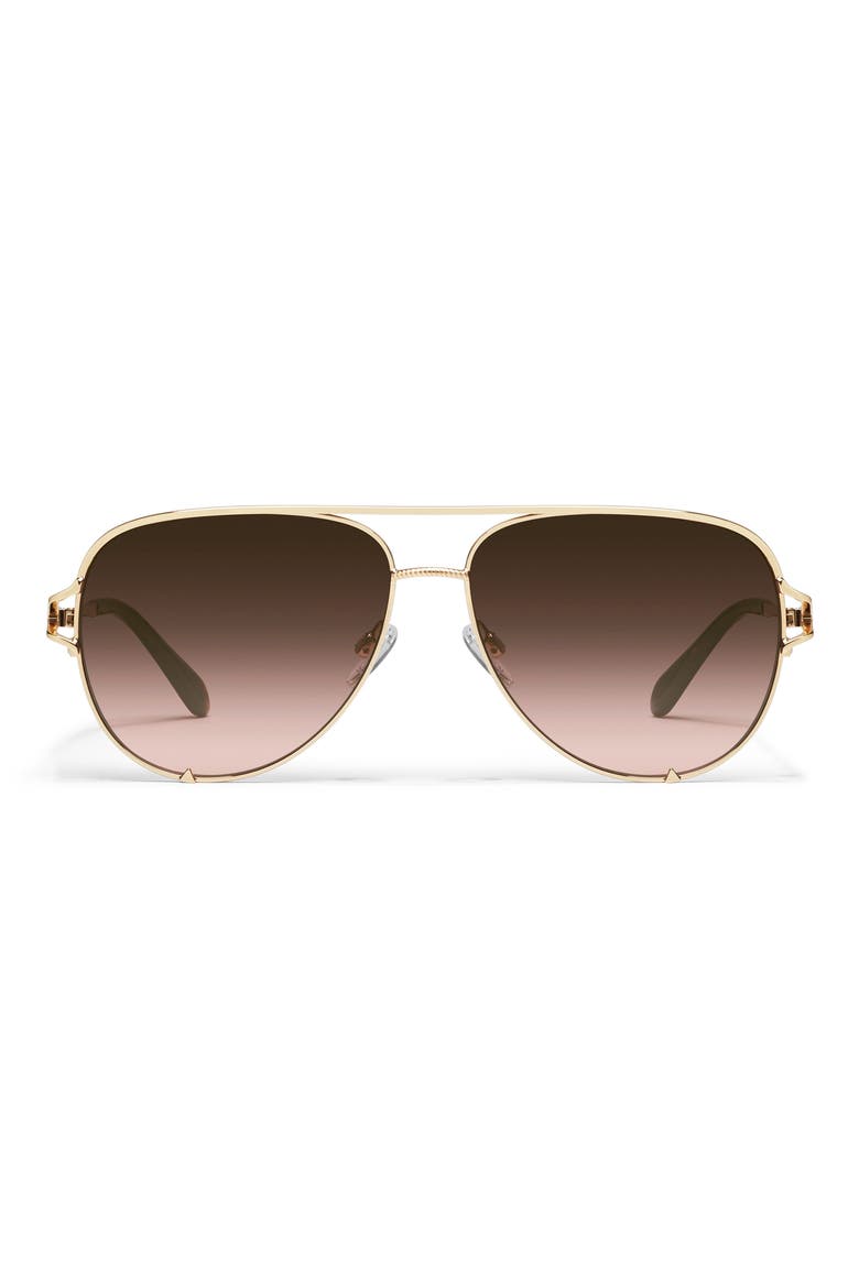 High Key Twist 60mm Gradient Aviator Sunglasses, Main, color, GOLD/ BROWN ROSE