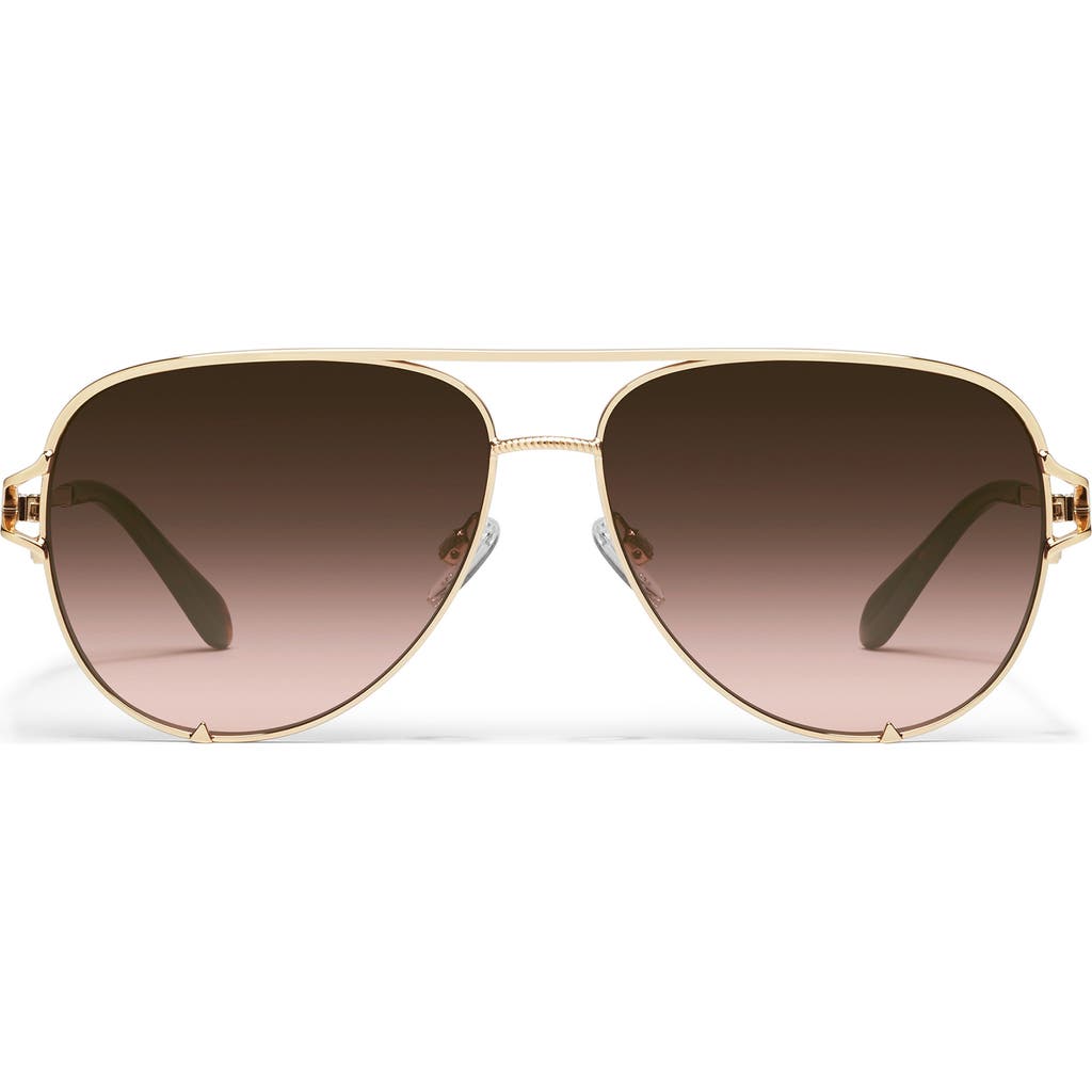 Quay High Key Twist 60mm Gradient Aviator Sunglasses In Gold