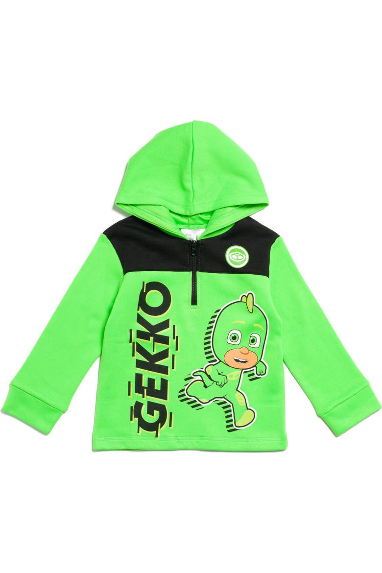 Half Zip Hoodie, Main, color, Gekko Green Black