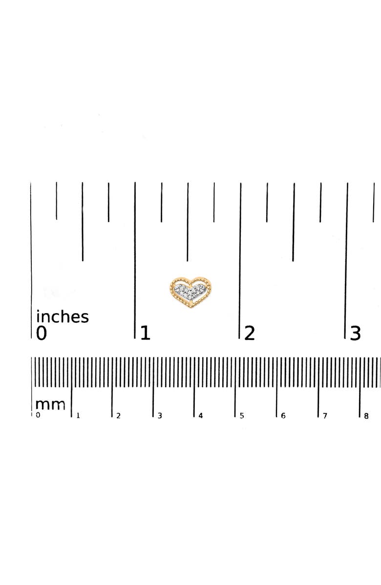 Haus of Brilliance 10K Yellow Gold 1/10 Ct Diamond Heart and Beaded Halo Stud Earrings, Alternate, color, Yellow