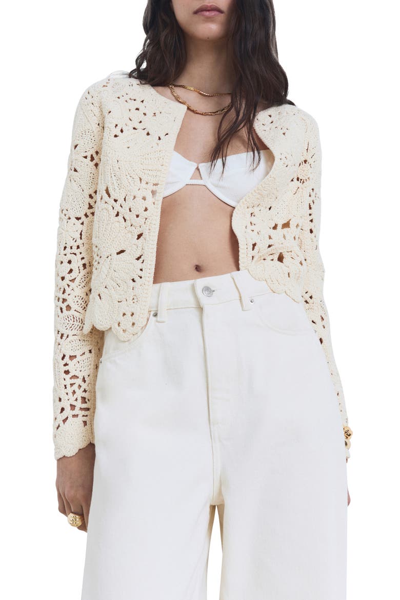 Open Knit Cardigan Jacket, Main, color, ECRU