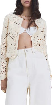 MANGO Open Knit Cardigan Jacket