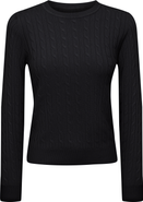 Index Cable Knit Ribbed Neckline Sweater