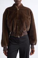 Stella McCartney Plush Faux Fur Bomber Jacket