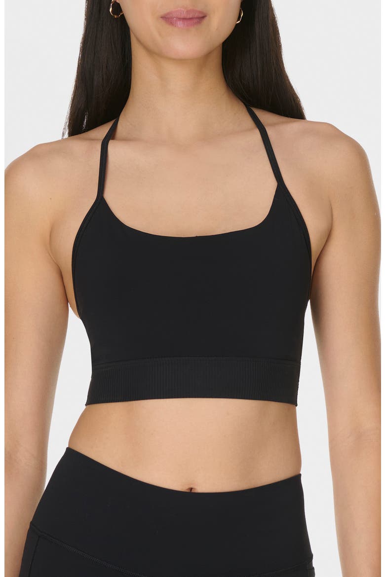 Ultimate Studio Ribbed Sports Bra, Main, color, BLACK