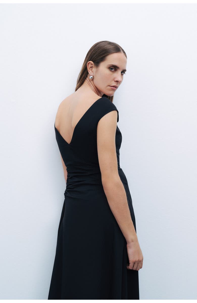 Nocturne Tie Detail Midi Dress, Alternate, color, 