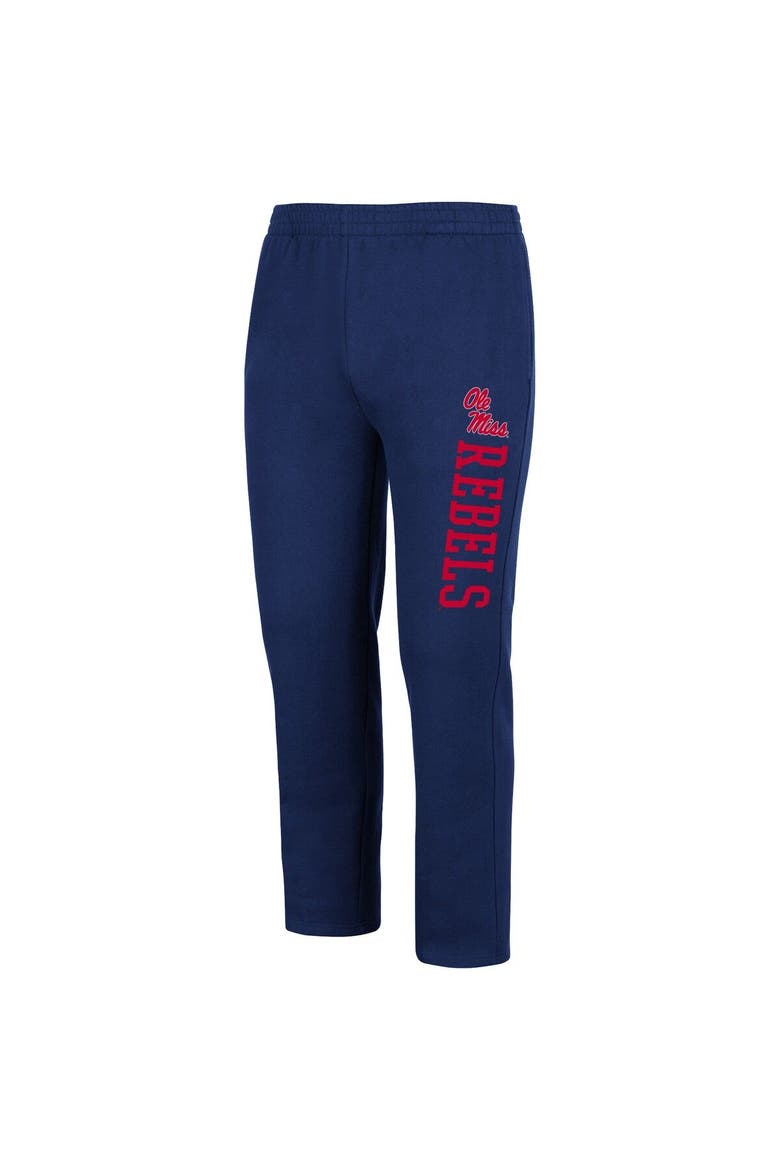 Men's Colosseum Navy Ole Miss Rebels Fleece Pants, Alternate, color, Navy
