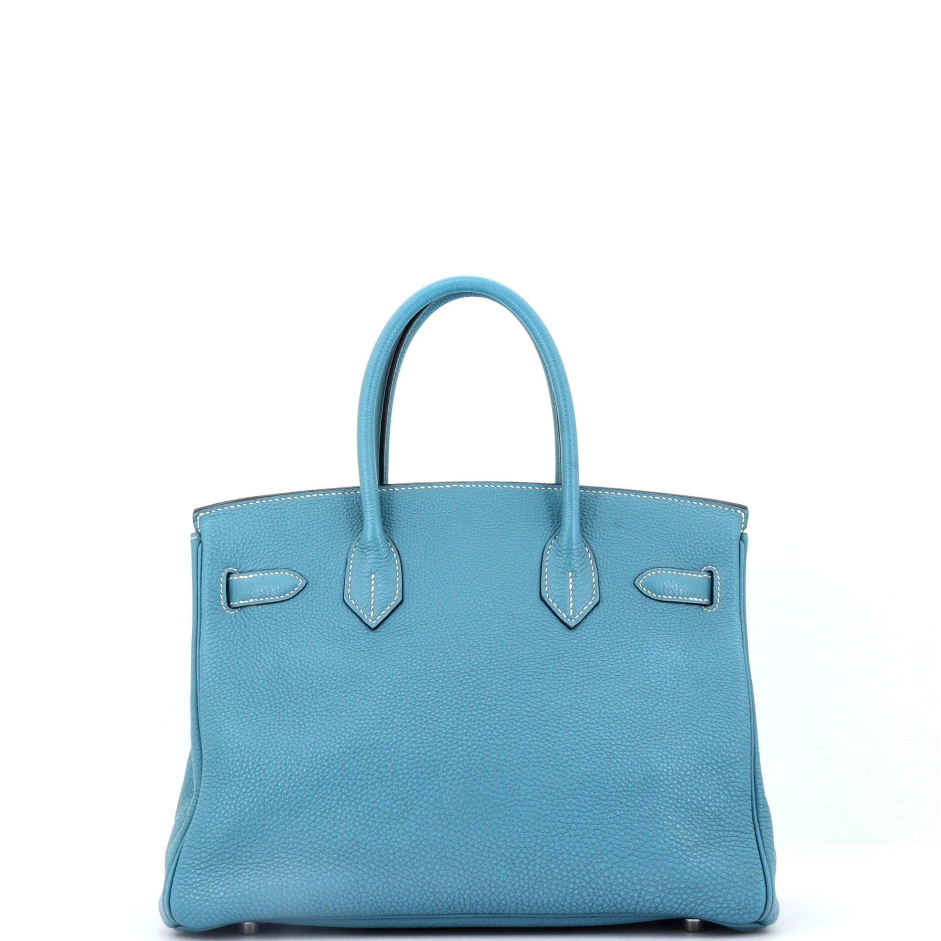 Pre-Owned Hermes Birkin Handbag Blue Togo with Palladium Hardware 30, Alternate, color, Bleu Jean