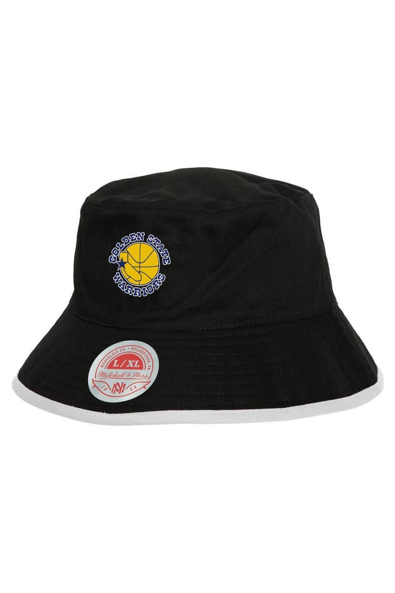 Men's Mitchell & Ness Black/Blue Golden State Warriors Flip It Reversible Bucket Hat, Main, color, Black