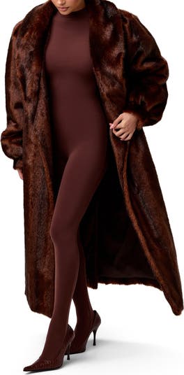 Longline Faux Fur Coat