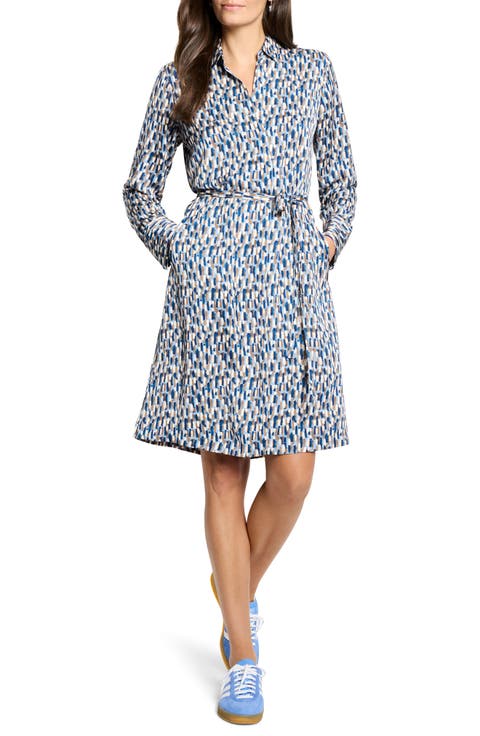 Brushstrokes Devon Long Sleeve Dress