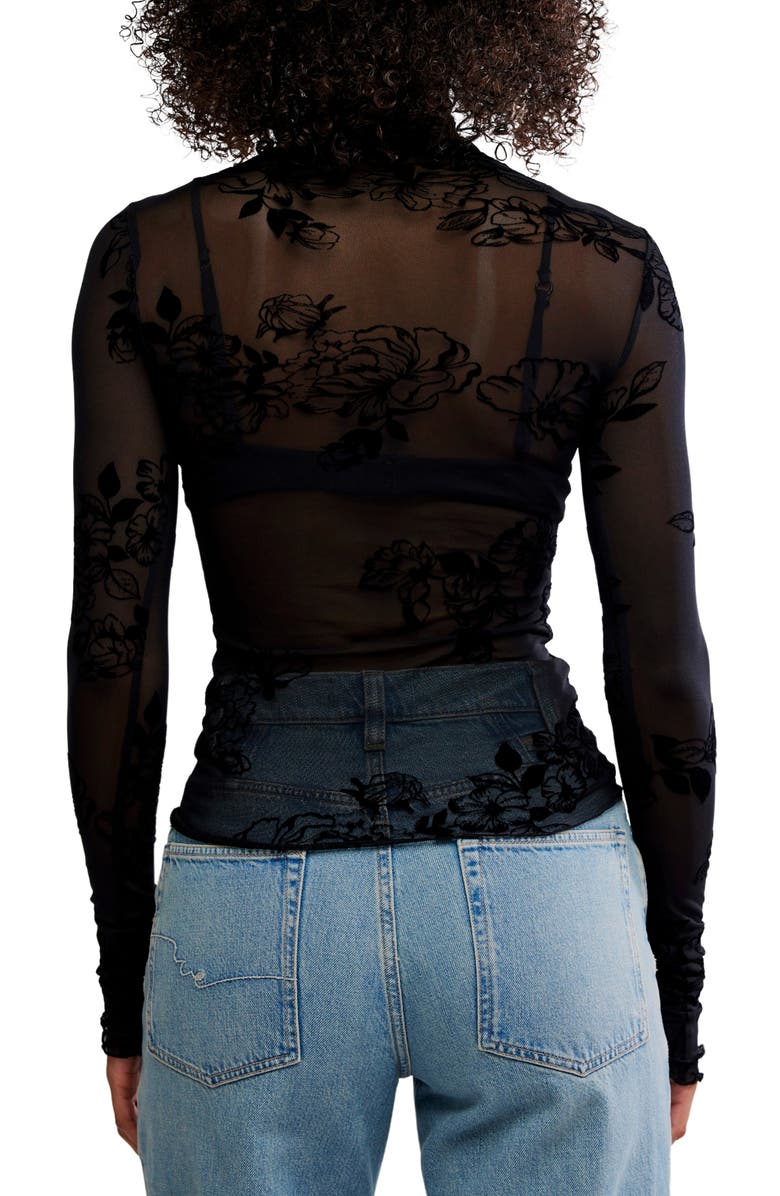 Free People You Decide Lace Mesh Top, Alternate, color, Black