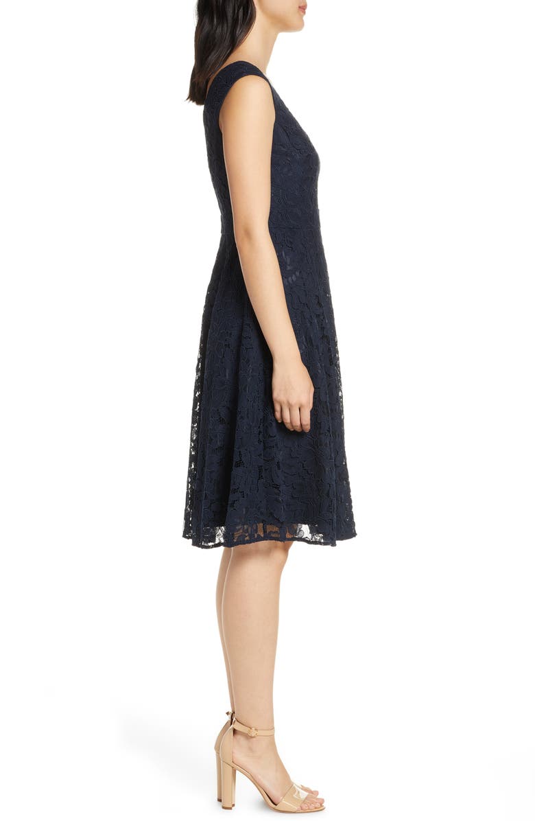 Eliza J Lace Fit & Flare Dress, Alternate, color,