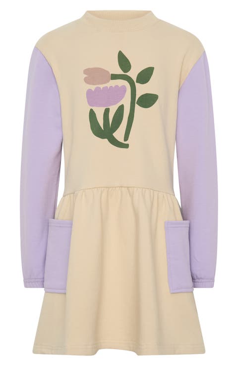 PURPLE LONG SLEEVES SWEATER IN CREPE FRENCH TERRY, BABY PURPLE LONG SLEEVES SWEATER IN CREPE FRENCH TERRY, BABY