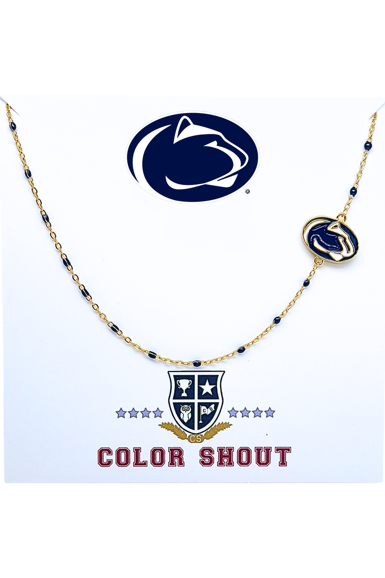Penn State Side Necklace, Main, color, Yellow Gold