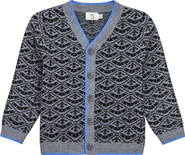 Mr. Mr. Ribbed Cuffs Jacquard Knit Cardigan