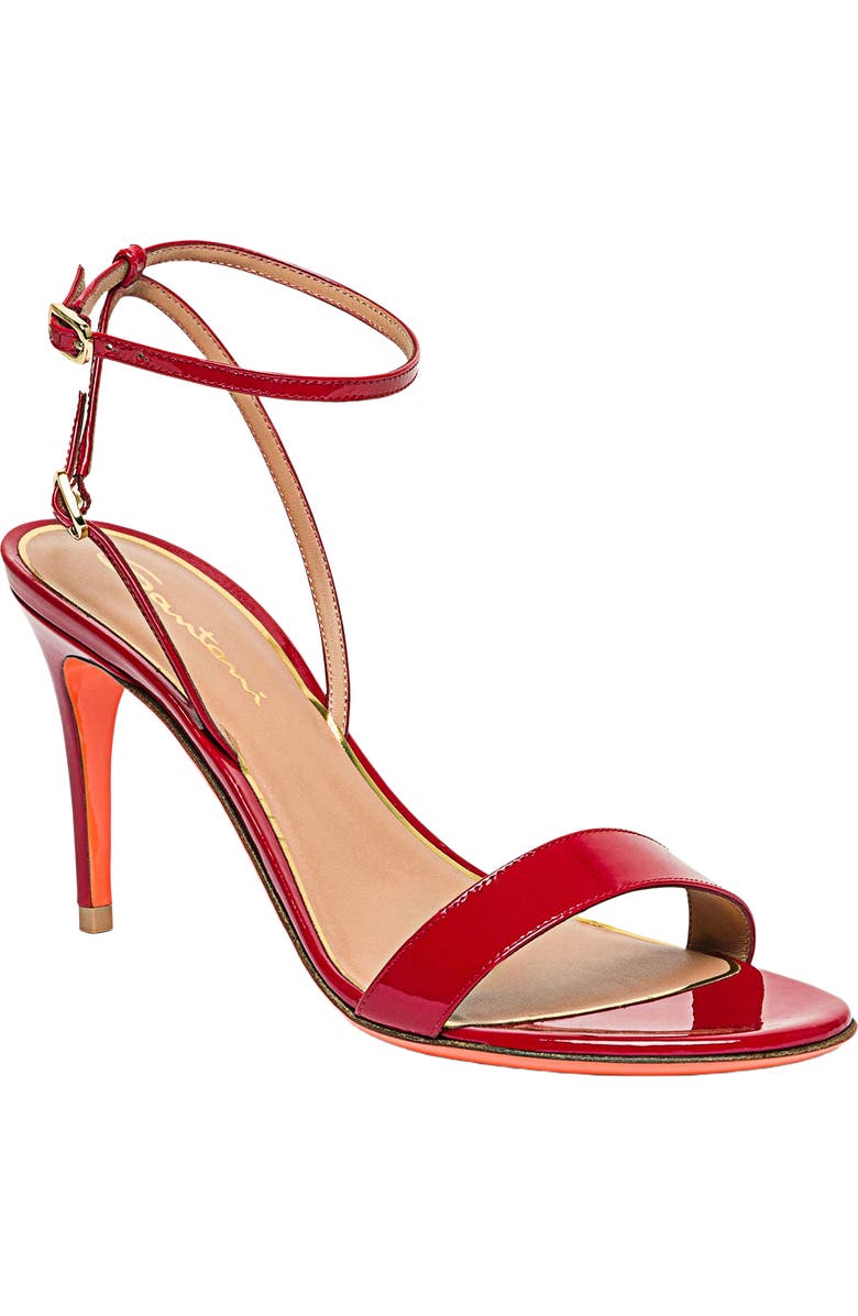 Santoni Patent leather high-heel sandal, Main, color,