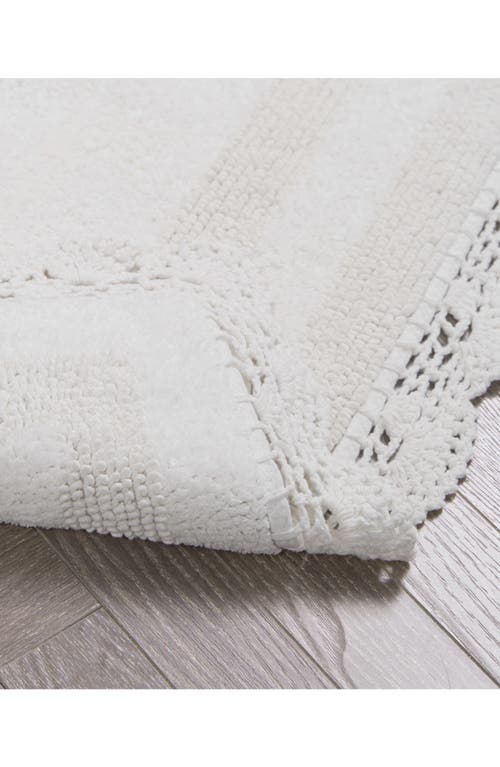 Laura Ashley Reversible Crochet Cotton 2-piece Bath Mat Set