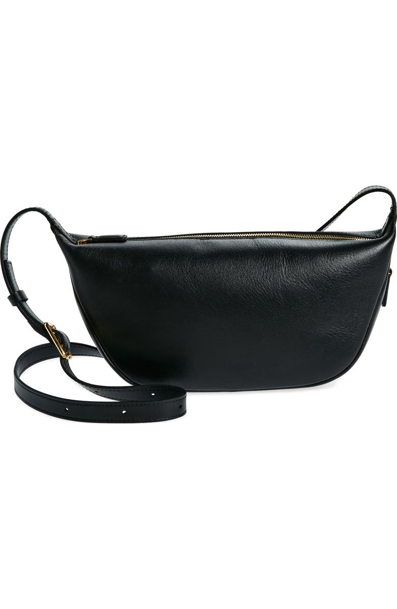 Madewell The Sling Leather Crossbody Bag, Main, color, True Black