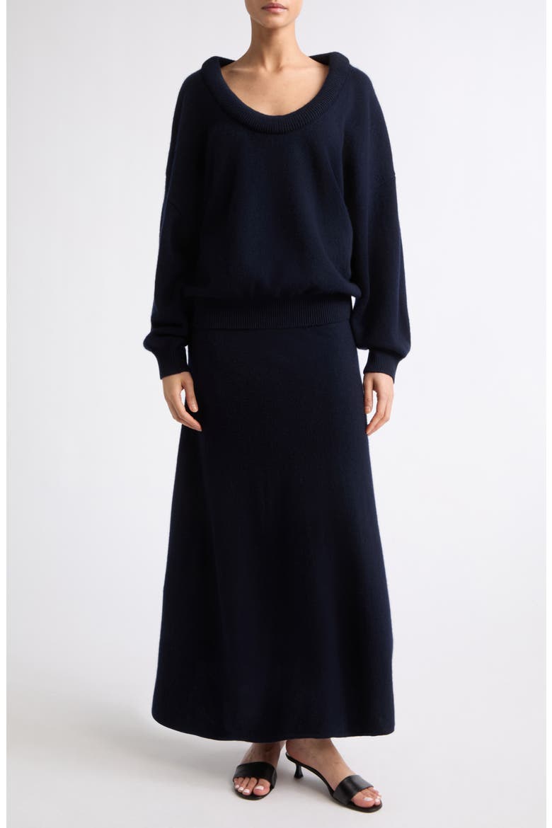 Torie Cashmere Sweater Skirt, Alternate, color, NAVY