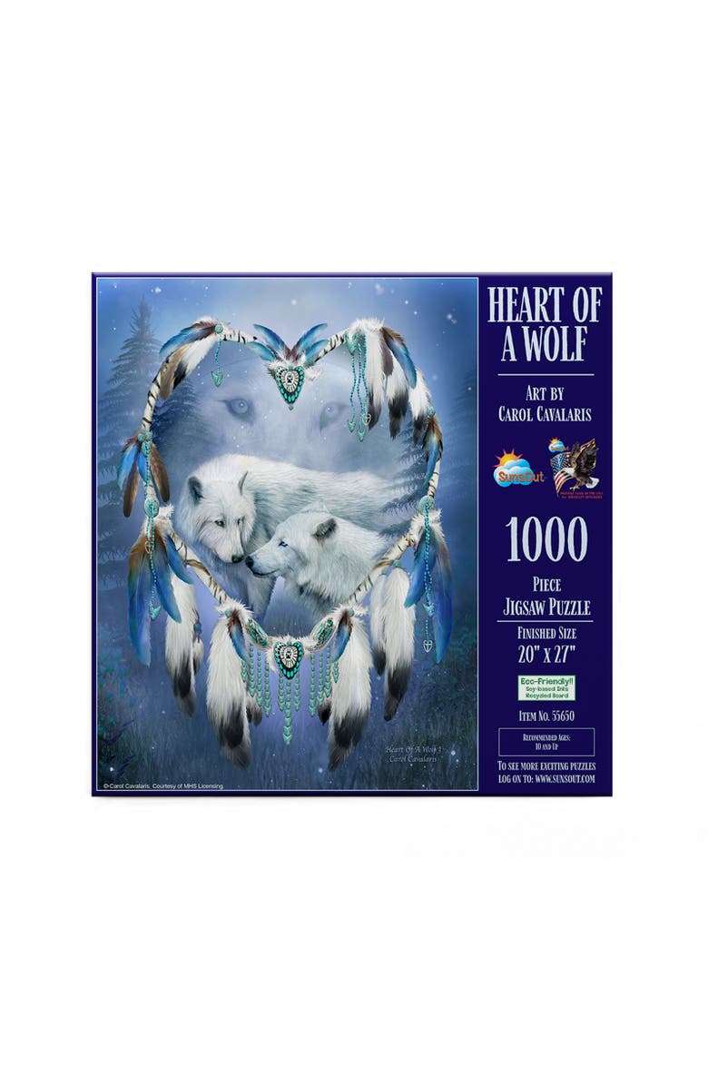 Sunsout Heart of a Wolf 1000 piece Jigsaw Puzzle for Adults, Alternate, color, Multicolor