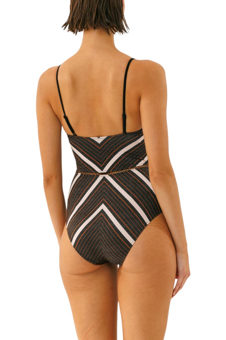 Arava One-piece Swimsuit, Alternate, color, Black Skin Lurex