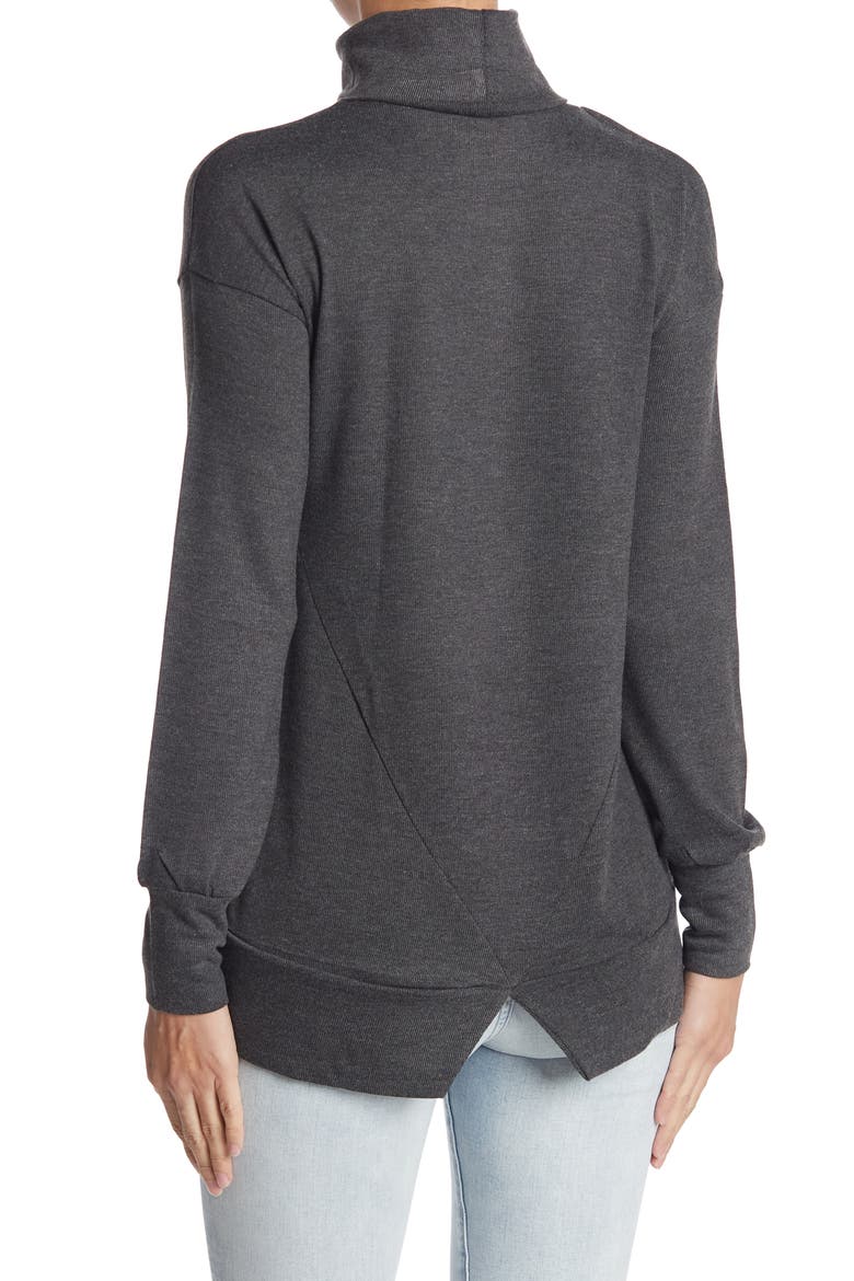 Turtleneck Cutout Sweater, Alternate, color, GREY