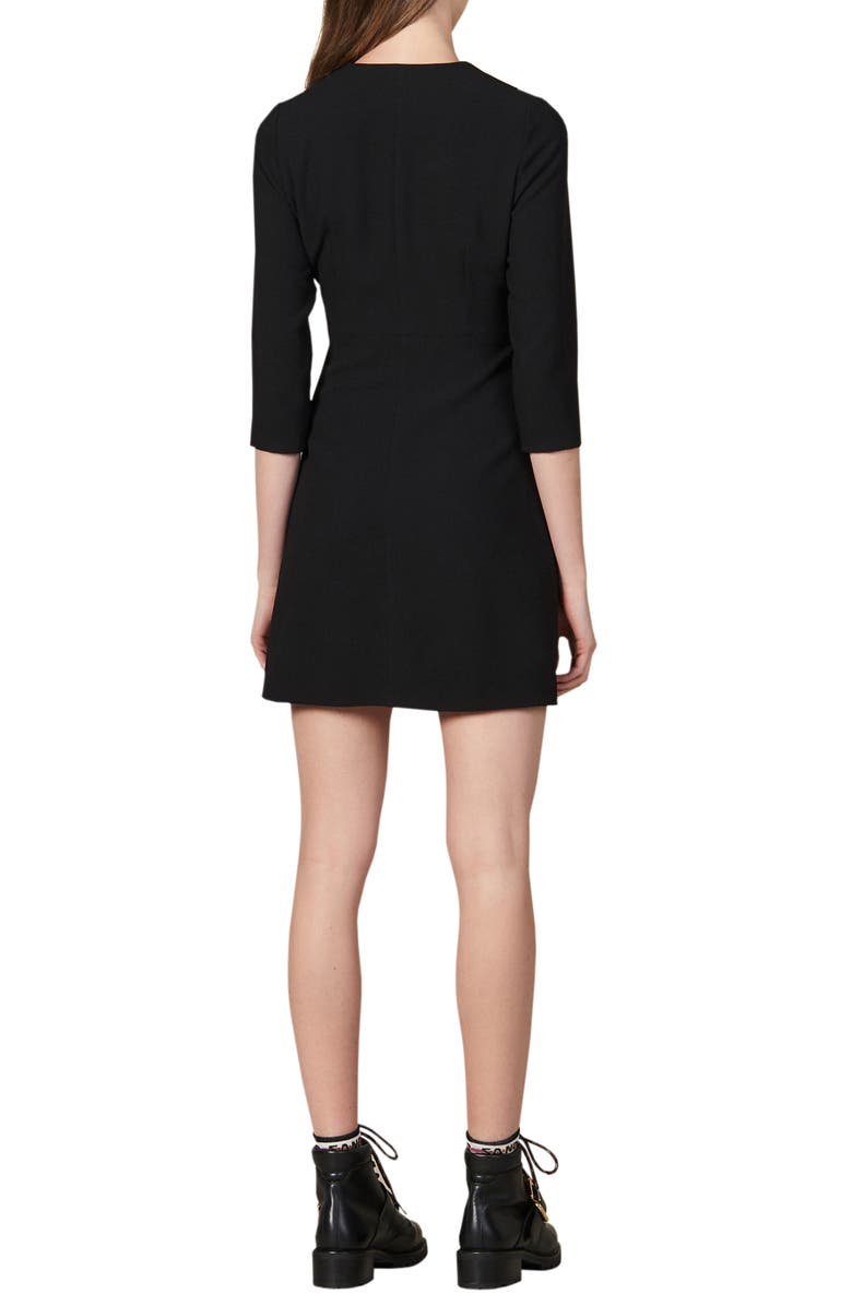 SANDRO Carra Ruffle Placket Minidress, Alternate, color, 