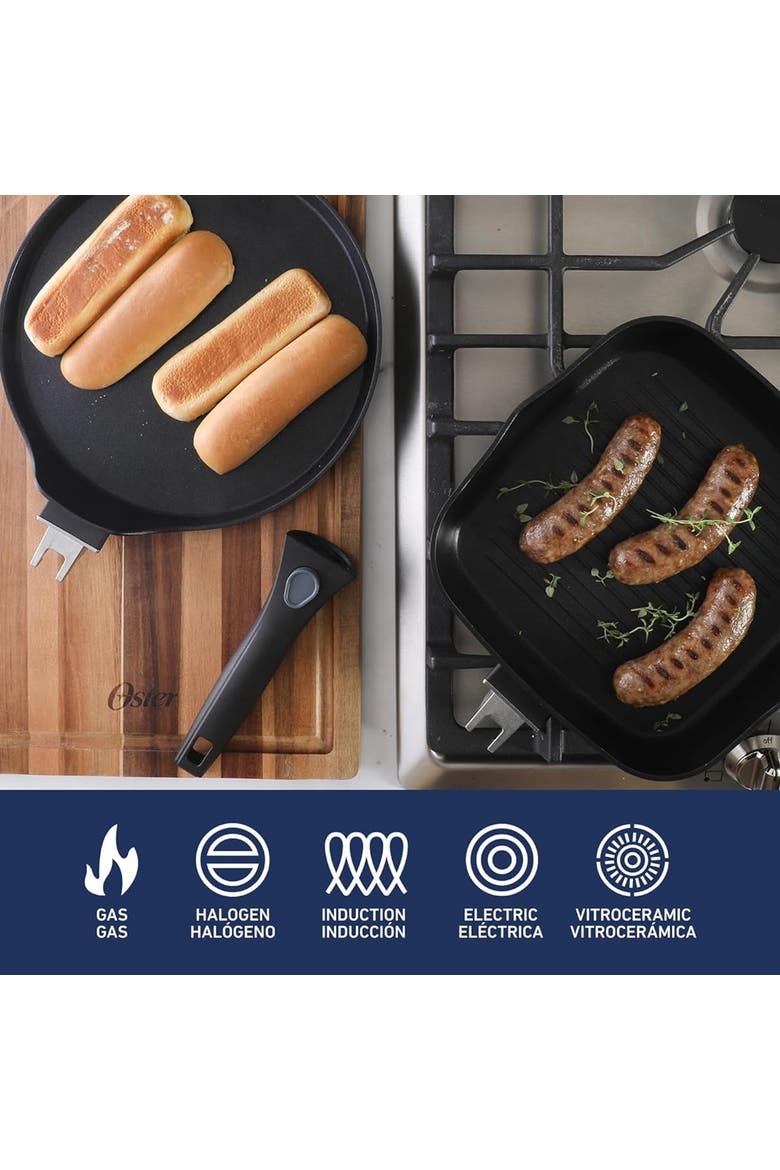 Nonstick Aluminum Pancake and Frying Pan Set in Black, Alternate, color, Black