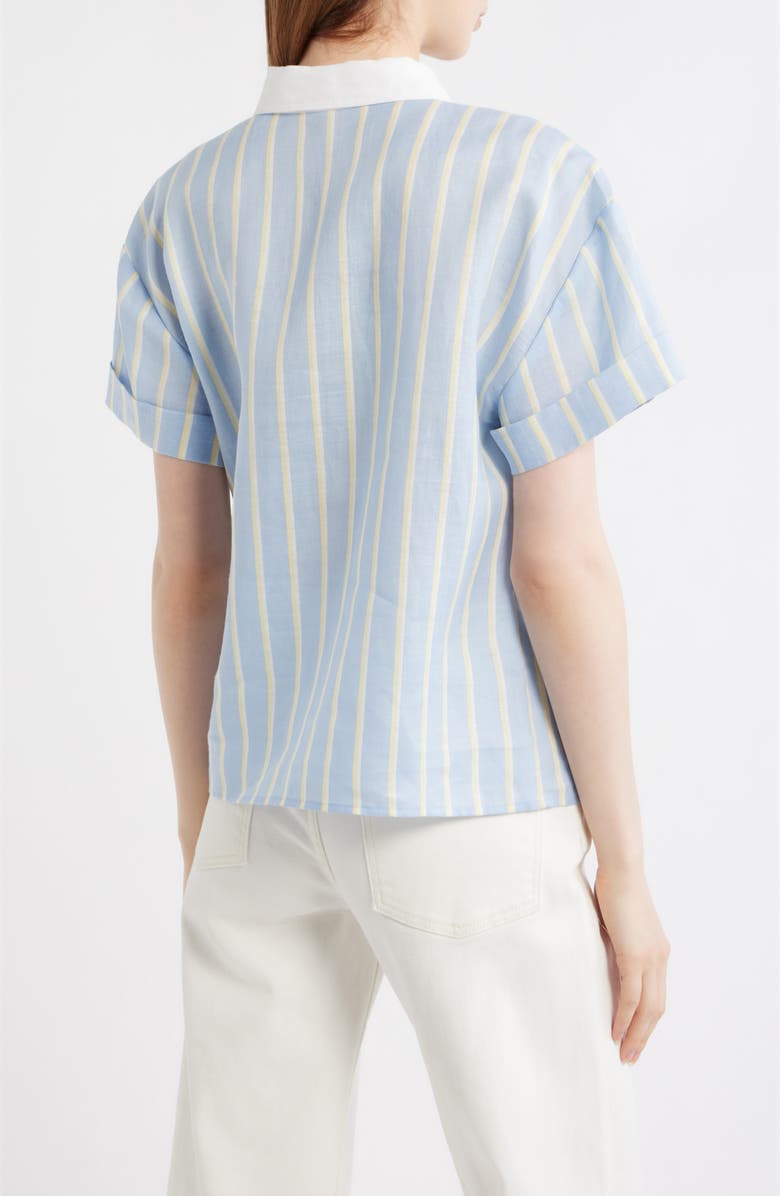 FRAME The Linen Boardwalk Button-Up Shirt, Alternate, color, Chambray Blue Multi