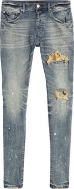 PURPLE BRAND PURPLE Camouflage Patch Destroyed Slim Jeans