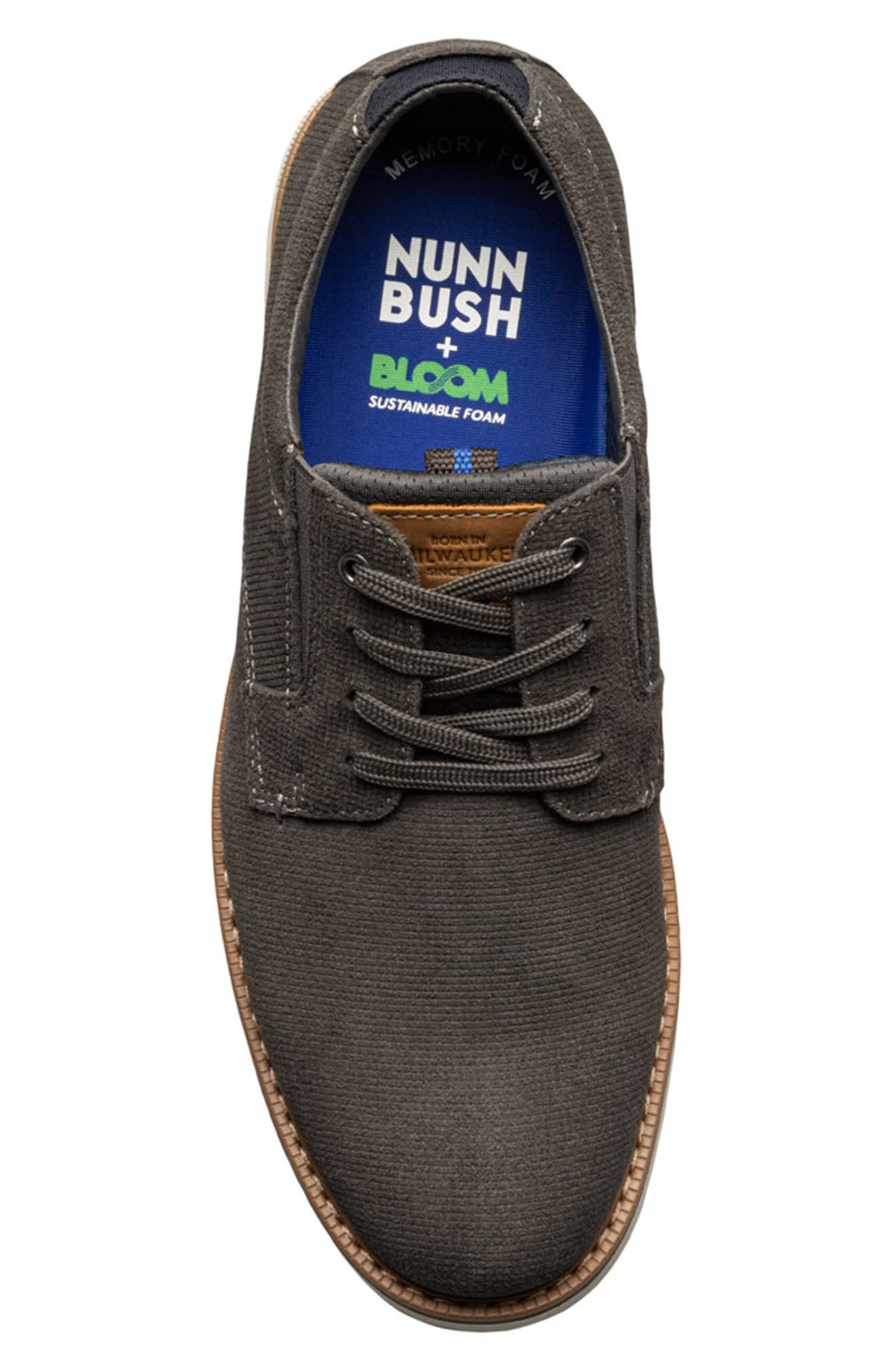 NUNN BUSH Otto Plain Toe Derby - Wide Width Available, Alternate, color, Gray