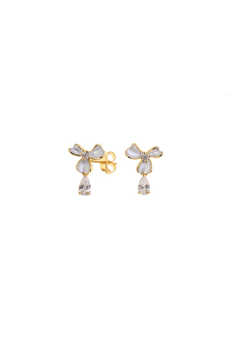 Sweet Flower Earrings, Main, color, Silver Gold Plated