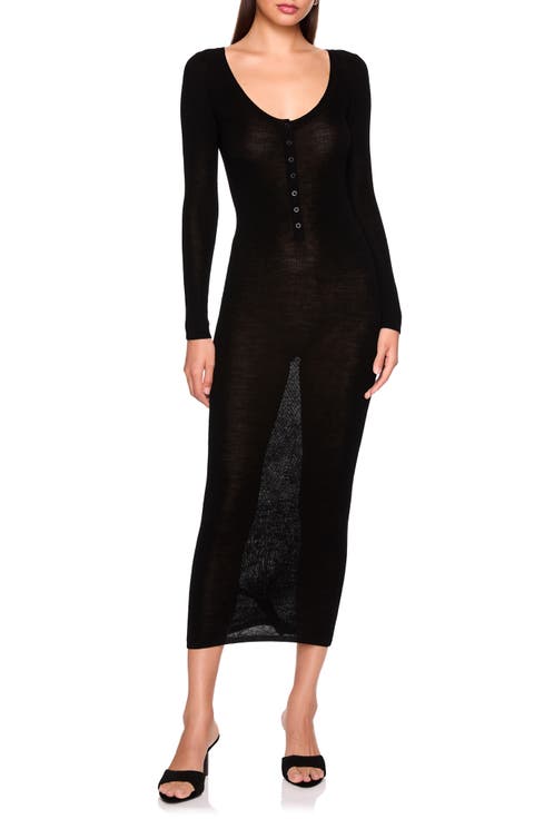 Merino Wool Henley Long Sleeved Dress