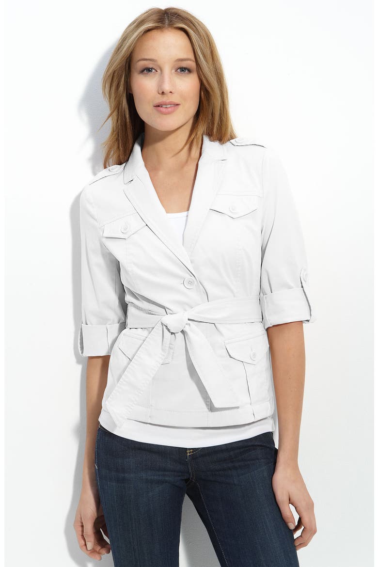 Roll Sleeve Jacket, Main, color, WHITE
