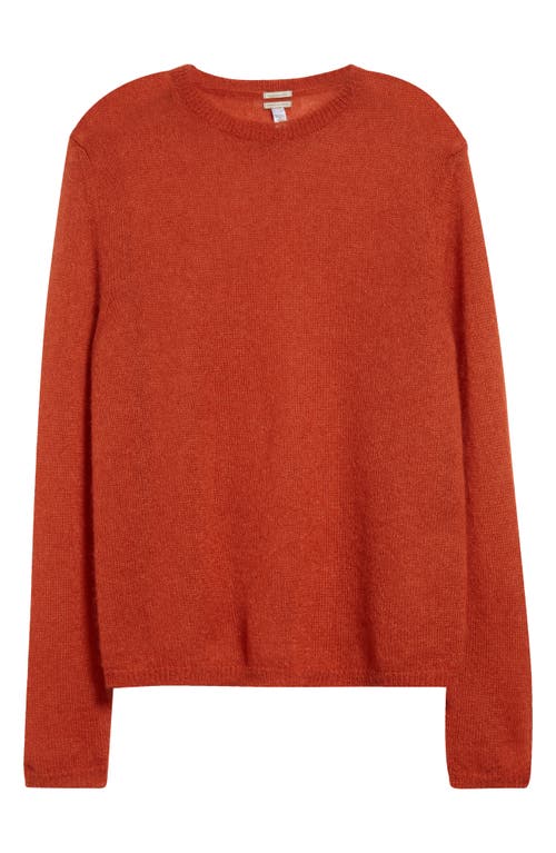 Massimo Alba Kid Mohair & Mulberry Silk Crewneck Sweater In Russet