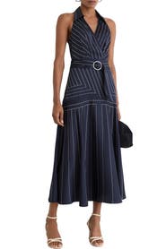 Reiss Casey Striped Halter Midi Dress