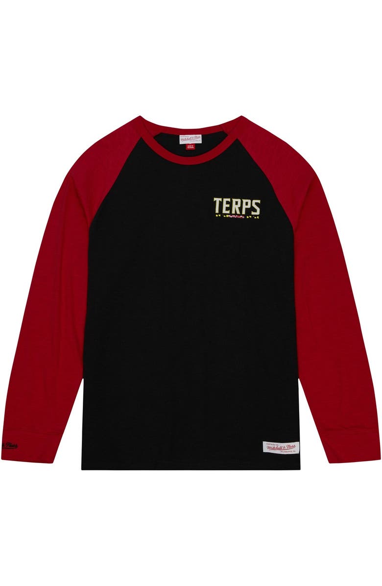 Mitchell & Ness Men's Mitchell & Ness Black Maryland Terrapins Legendary Slub Raglan Long Sleeve T-Shirt, Alternate, color, Black