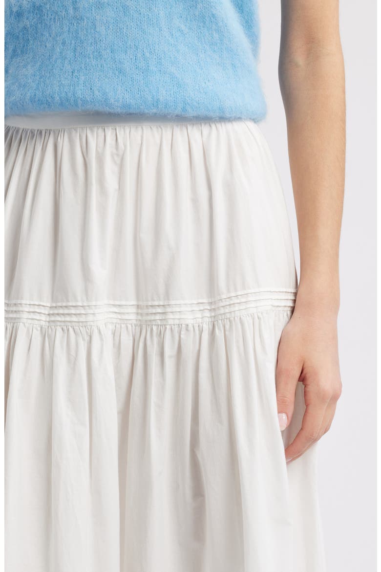 Sebastiane Tiered Organic Cotton Poplin Maxi Skirt, Alternate, color, POWDER