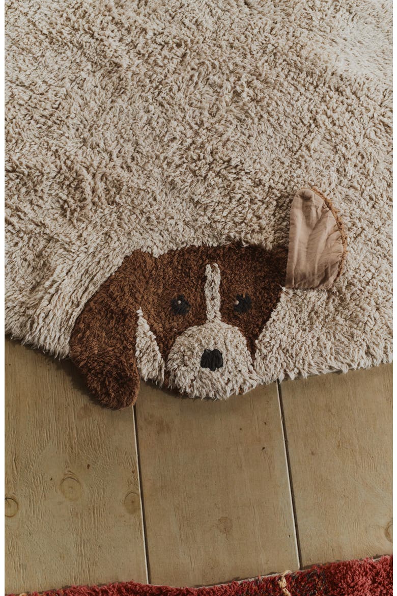 Dogs Washable Cotton Blend Area Rug, Alternate, color, TOFFEE NATURAL