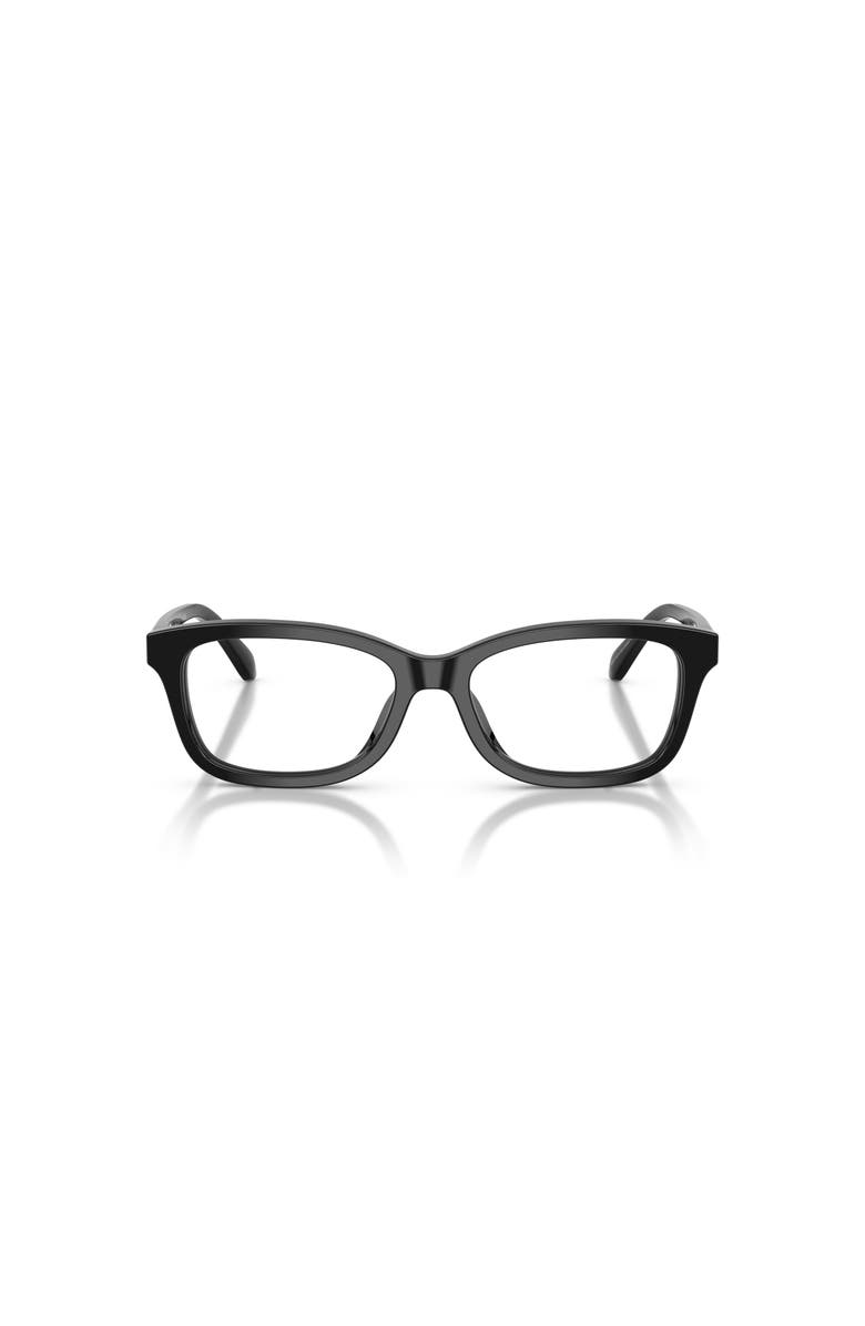 COACH 49mm Rectangle optical glasses, Alternate, color, Black