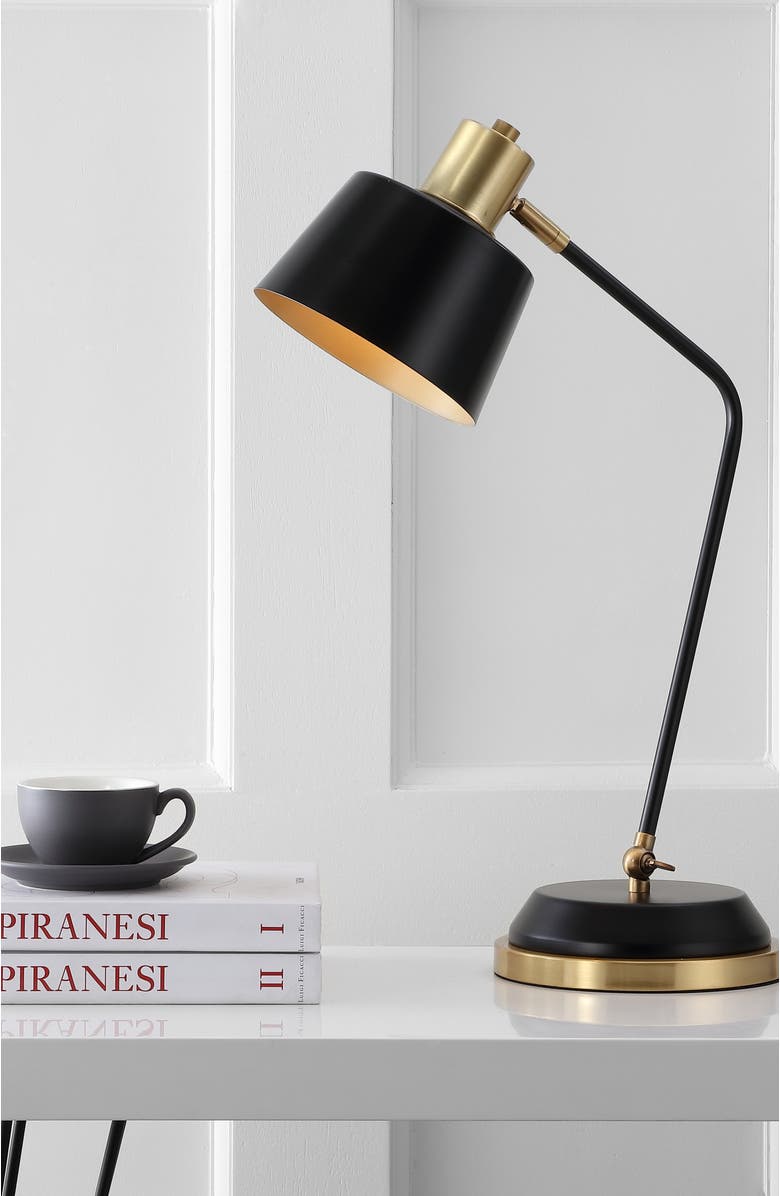JONATHAN Y Rochelle 23" Metal LED Task Lamp, Black/Brass Gold, Alternate, color, Black/Brass Gold
