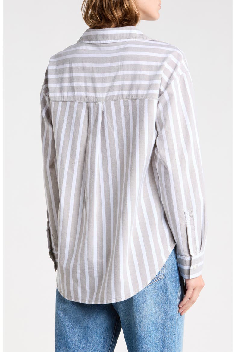 Cidney Oversize Cotton Button-Up Shirt, Alternate, color, EARTHY SAGE