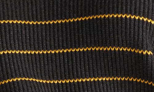 Universal Standard Bruno Stripe Rib Sweater In Dark Ash/gold Stripe