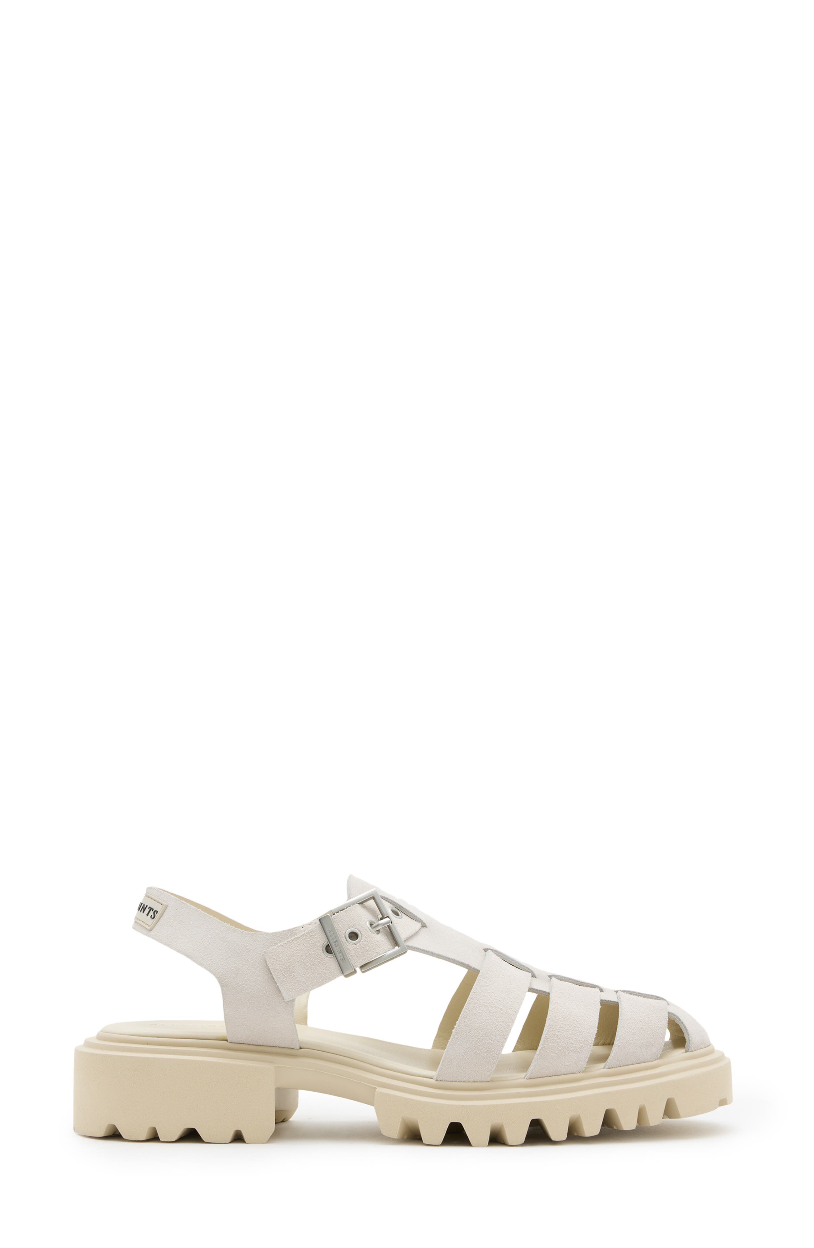 AllSaints Nessa Fisherman Sandal, Alternate, color, Chalk White