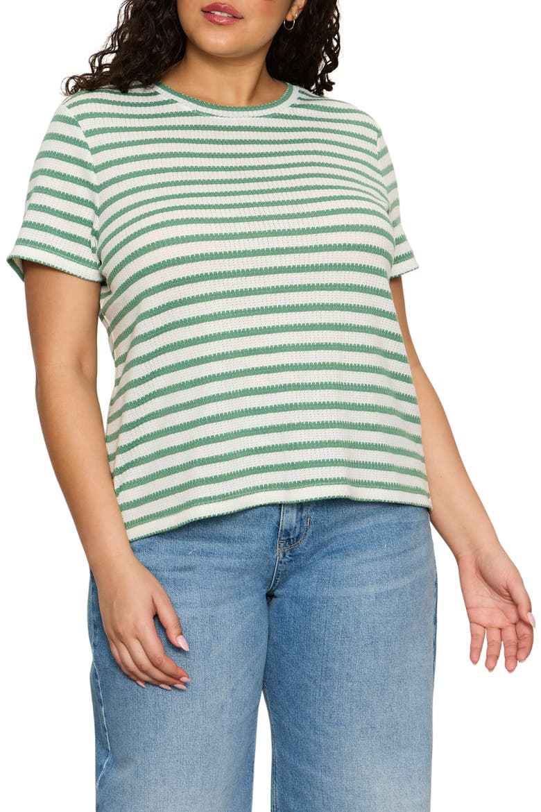 Perfect Stripe Relaxed Fit T-Shirt, Main, color, GREEN JUICE/ CHALK