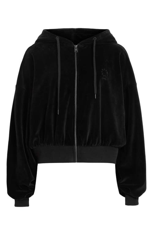 ALLSAINTS ALLSAINTS VINNY FRONT ZIP VELVET HOODIE