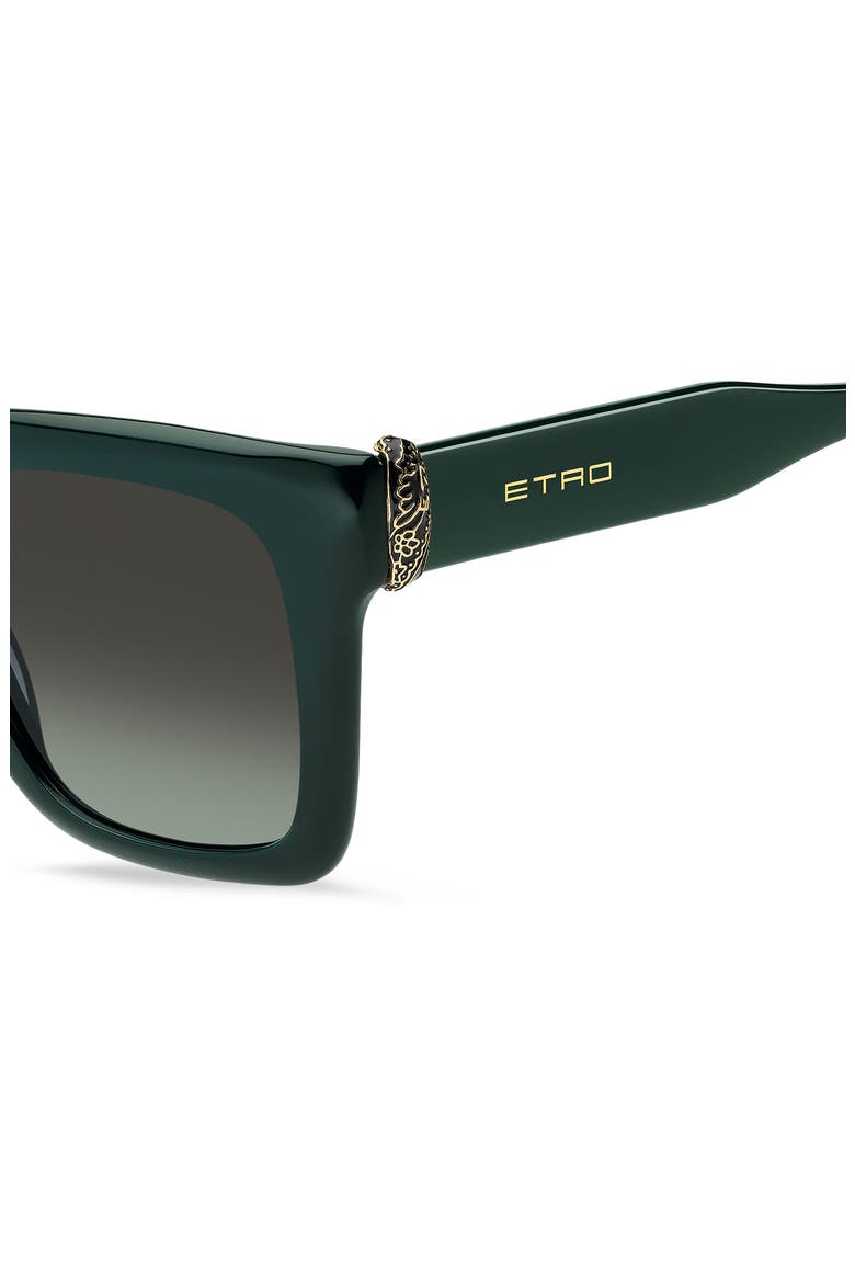 0157/S 52mm Gradient Square Sunglasses, Alternate, color, GREEN/ GREY GREEN