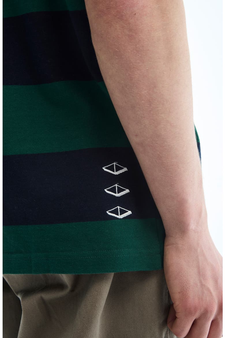 Post Game Stripe Cotton Polo, Alternate, color, NAVY TEAL