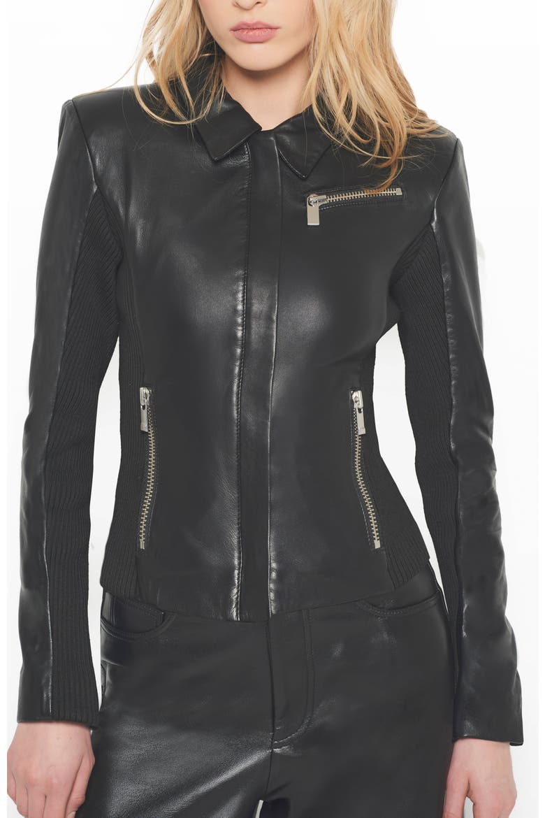 Mrs. Smith Leather Jacket, Main, color, Black